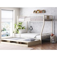 Трехъярусная кровать Гранада - 1 (серый/белый, слоновая/шимо/светлый)