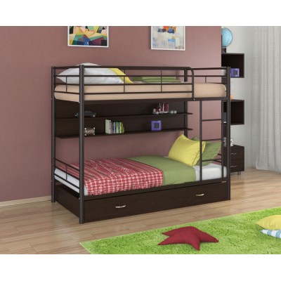 Двухъярусная кровать Севилья - 3ПЯ (черный, серый, бежевый, коричневый)
