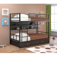 Двухъярусная кровать Севилья - 2 ПЯ (черный, серый, бежевый, коричневый)
