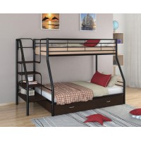 Двухъярусная кровать Толедо-1Я (черный, серый, бежевый, коричневый)