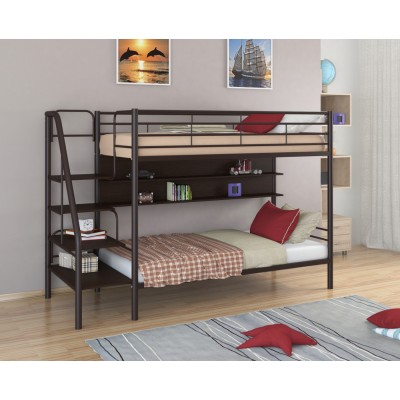 Двухъярусная кровать Толедо П (черный, серый, бежевый, коричневый)