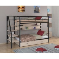 Двухъярусная кровать Толедо ПЯ (черный, серый, бежевый, коричневый)